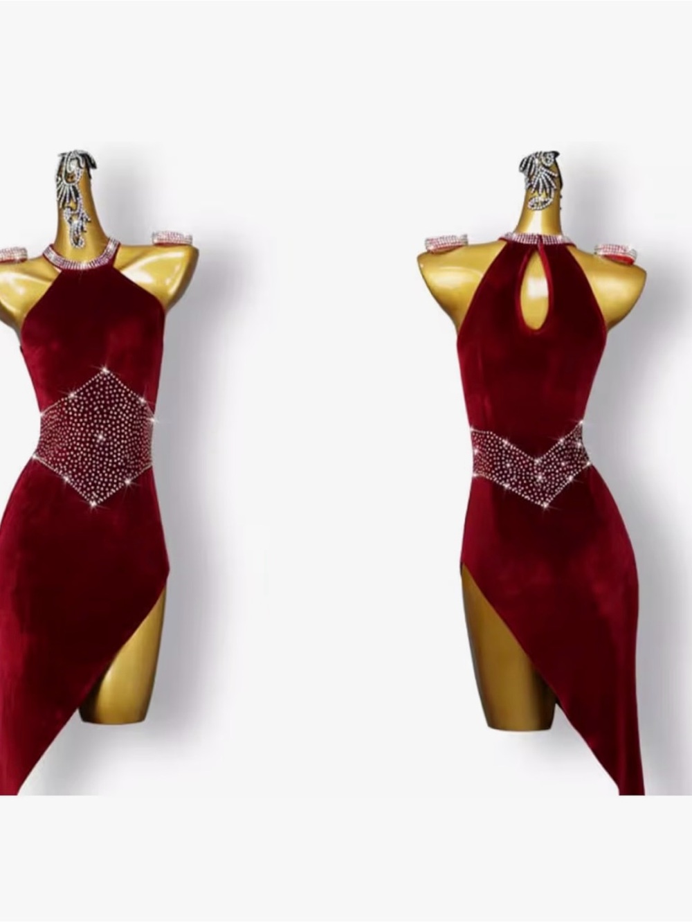 Velvet Latin Dance Dresses for Women